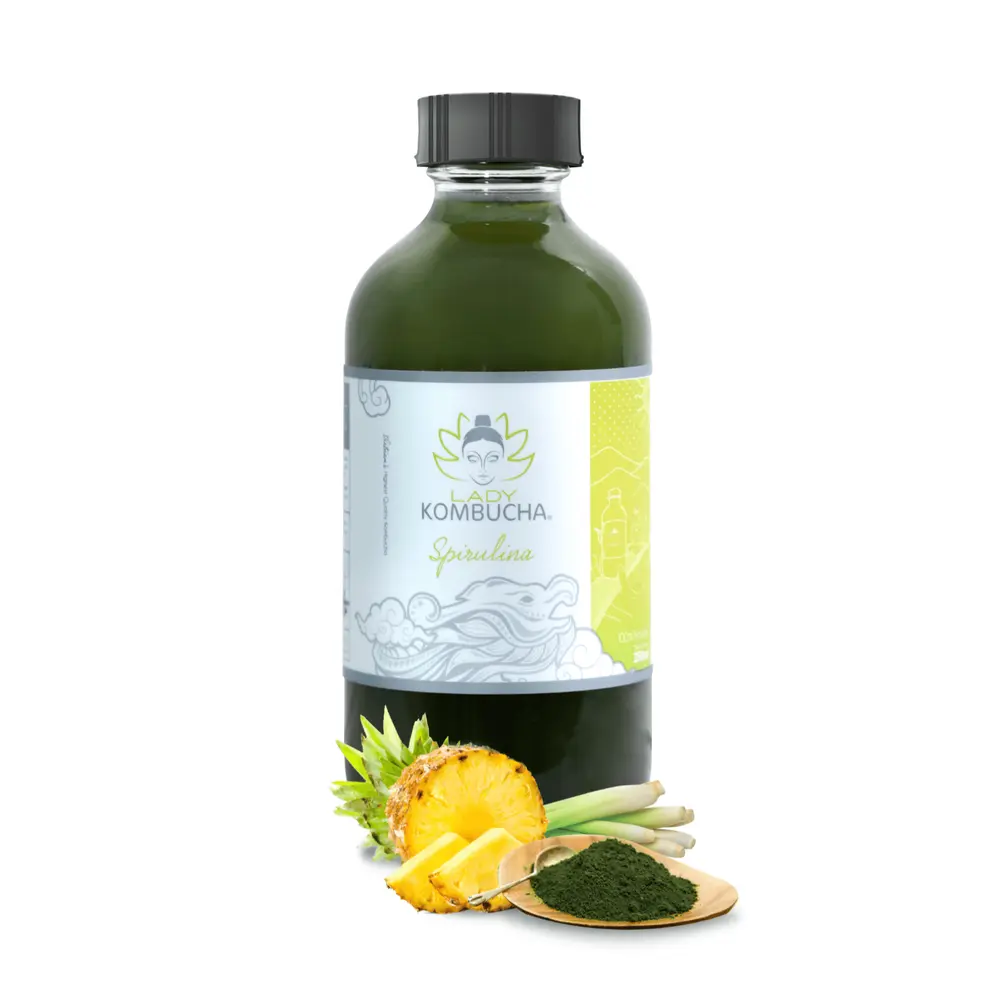 Trà Lên Men Vị Tảo xoắn, Spirulina Kombucha (250ml) - LADY KOMBUCHA